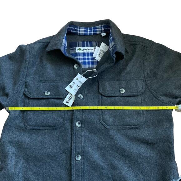 Tallwoods Gray Fleece Button Down Shirt Shacket Size S NWT Outdoor - Picture 7 of 8